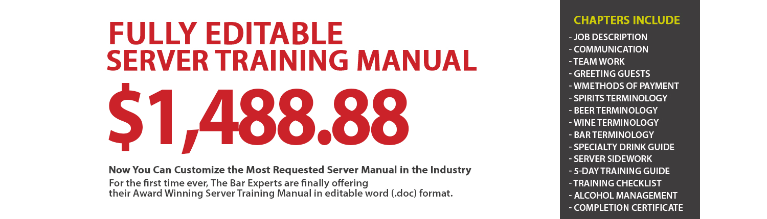 Server Training Manual By The Bar And Restaurant Experts